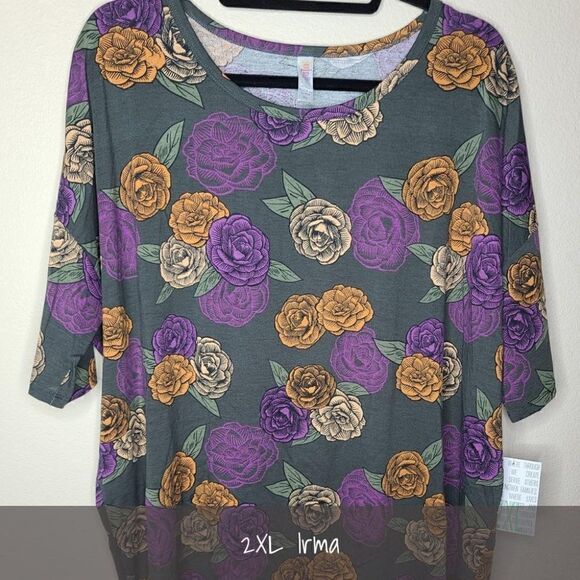 LuLaRoe Irma Tunic 2XL Floral NEW - Picture 1 of 1
